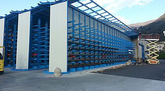 cantilever racking with roof