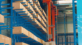 automatic warehouse, cantilever racking, stacker crane