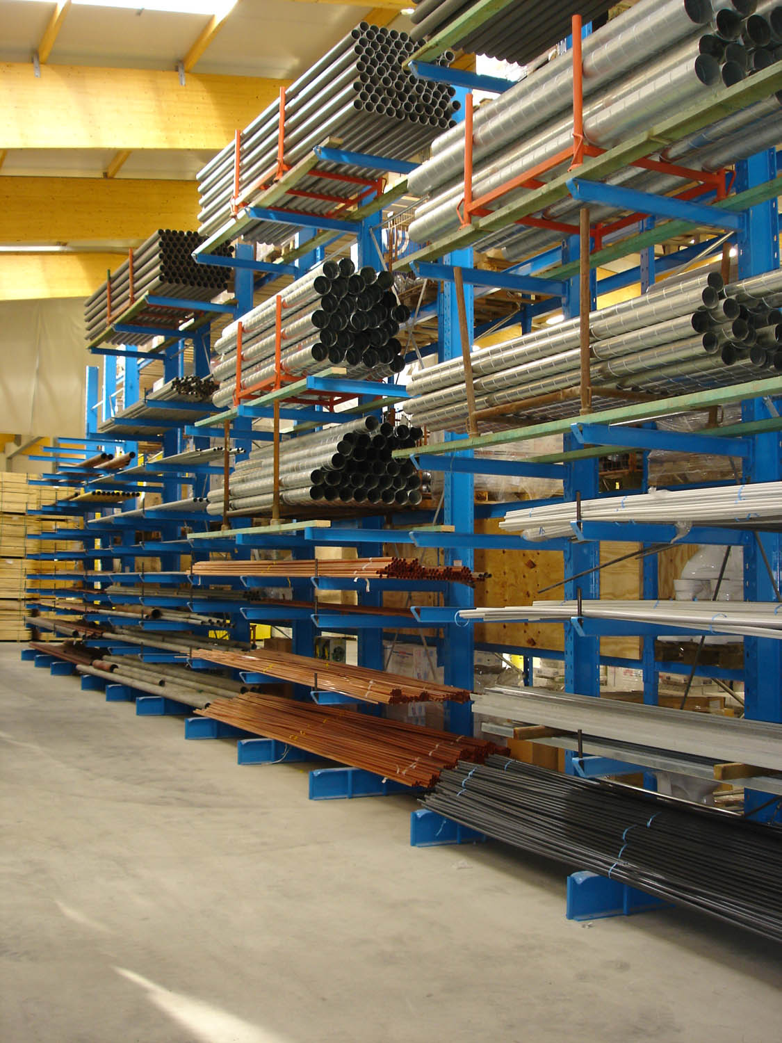 cantilever racking systems for the storage of building material